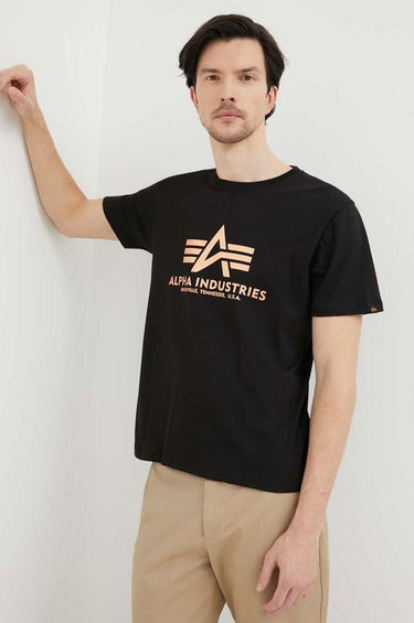 Tričko Alpha Industries Basic Fool Print T-Shirt Čierna | 100501FP.365, 0
