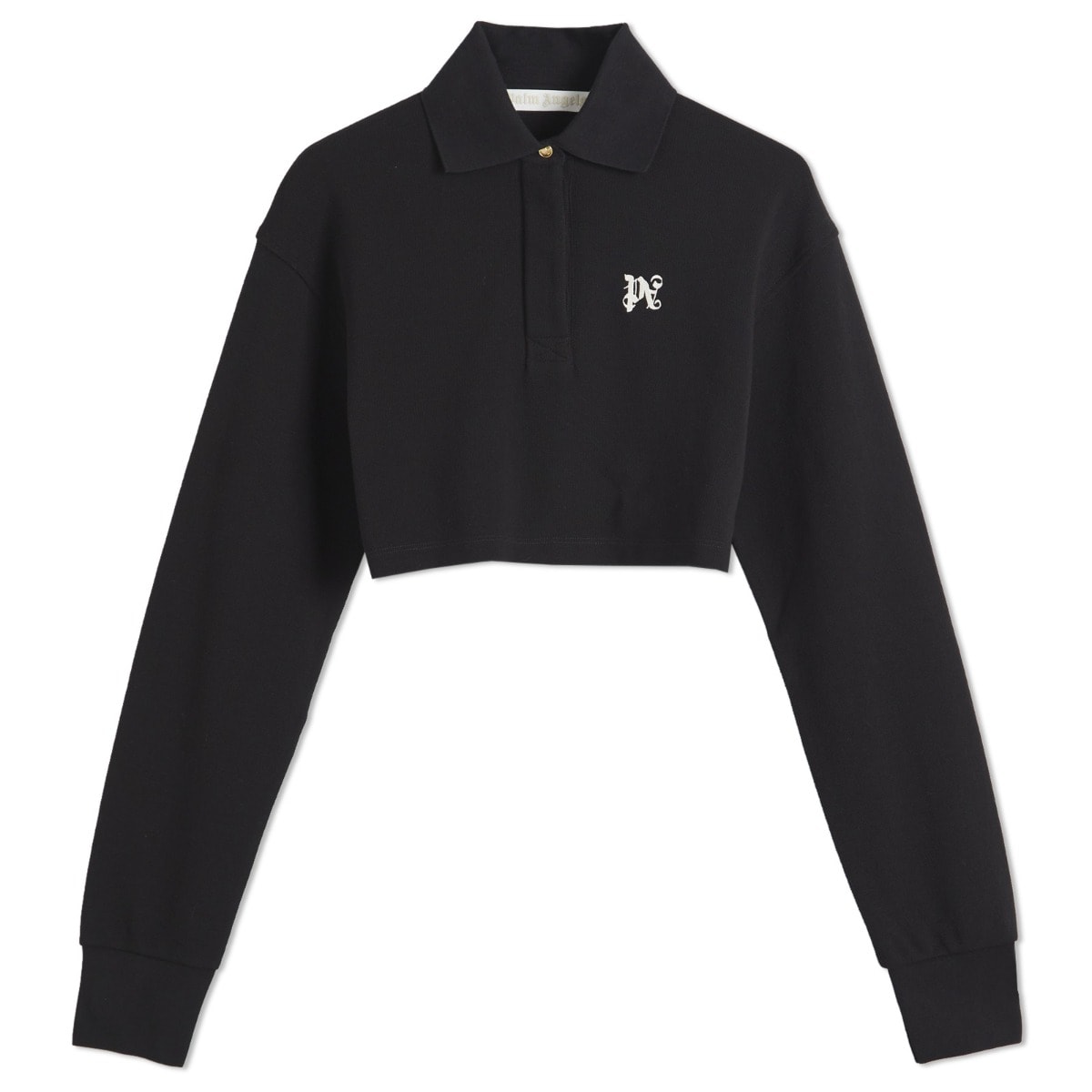 Polo tričko Palm Angels PA Monogram Cropped Long Sleeve Polo Čierna | PWGC010F24FAB0011003, 0