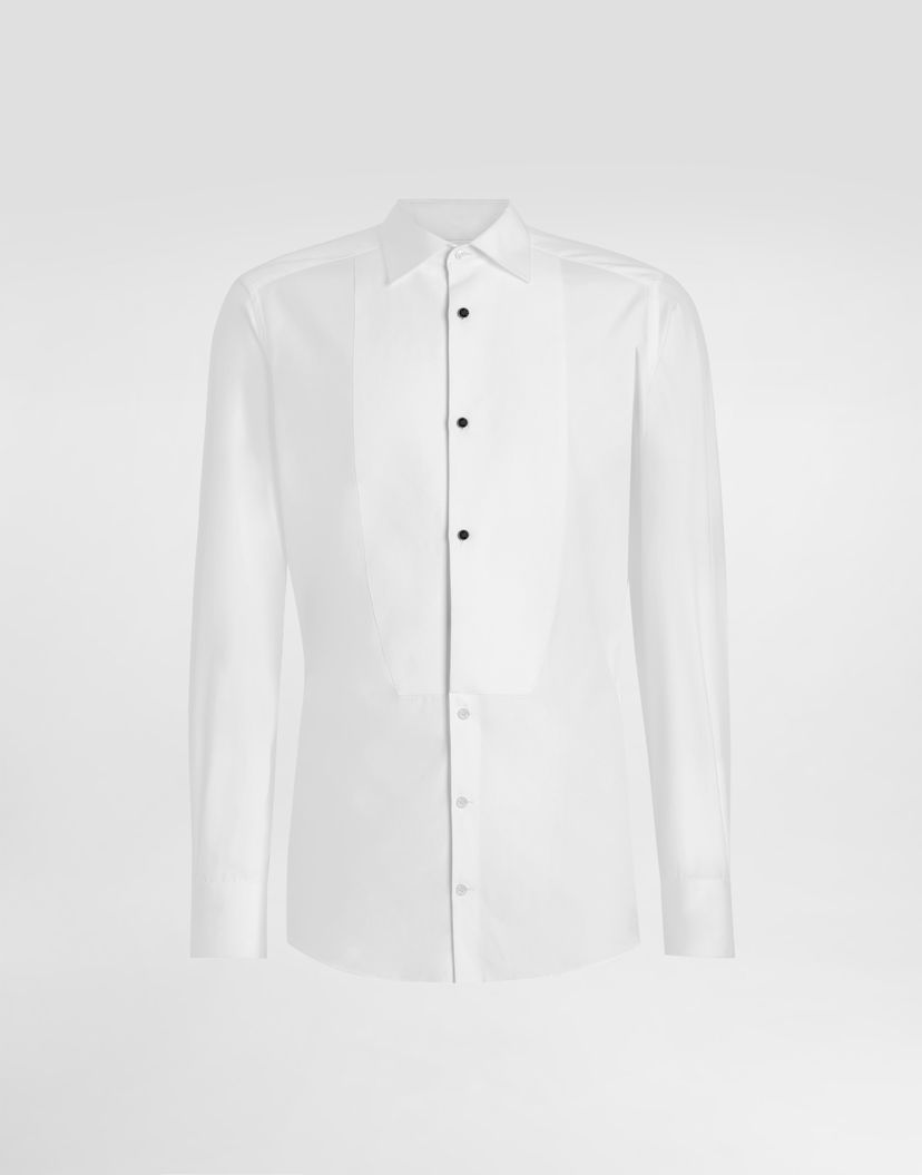 Košeľa Dolce & Gabbana Cotton Poplin Tuxedo Shirt Biela | G5EN5TGI591S9005