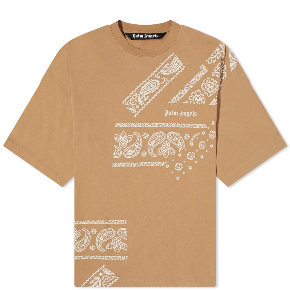 Tričko Palm Angels Palm Angels Oversized Bandana Logo T-Shirt Hnedá | PMAA066F21JER0056105, 0