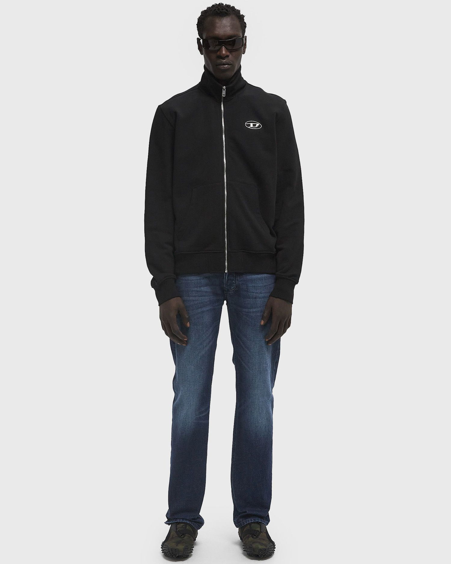 Mikina Diesel S-GINNI-ZIP-OD Sweatshirt Čierna | A11439-0BMBJ-9XX, 1
