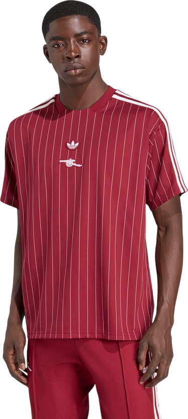 Dres adidas Originals Arsenal FC Icon Pinstripe T-Shirt Červená | kb6427, 2