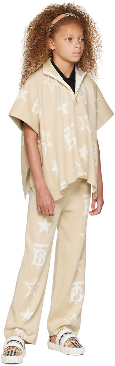 Sveter Burberry Burberry Kids Sylvie Poncho Béžová | 8057913, 3