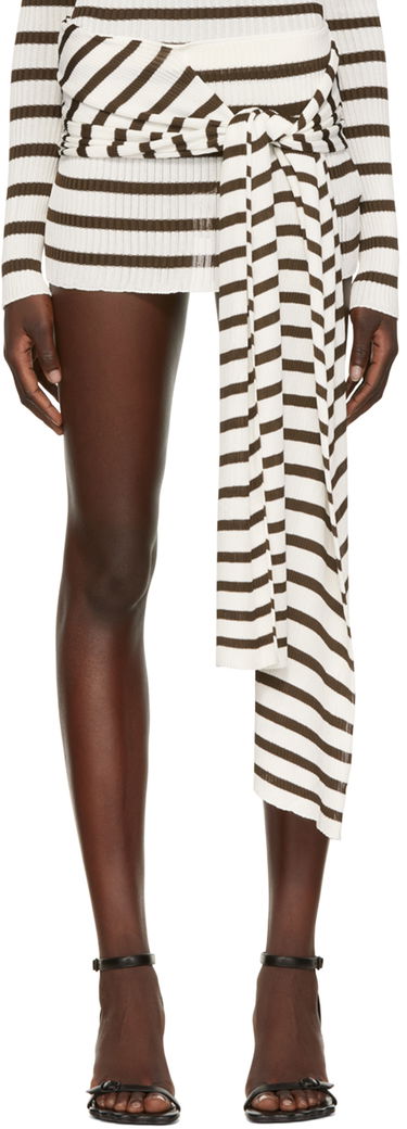 Sukňa Jean Paul Gaultier Jean Paul Gaultier 'The Sailor' Striped Knit Miniskirt Hnedá | 22/06-F-JU018-M026, 0