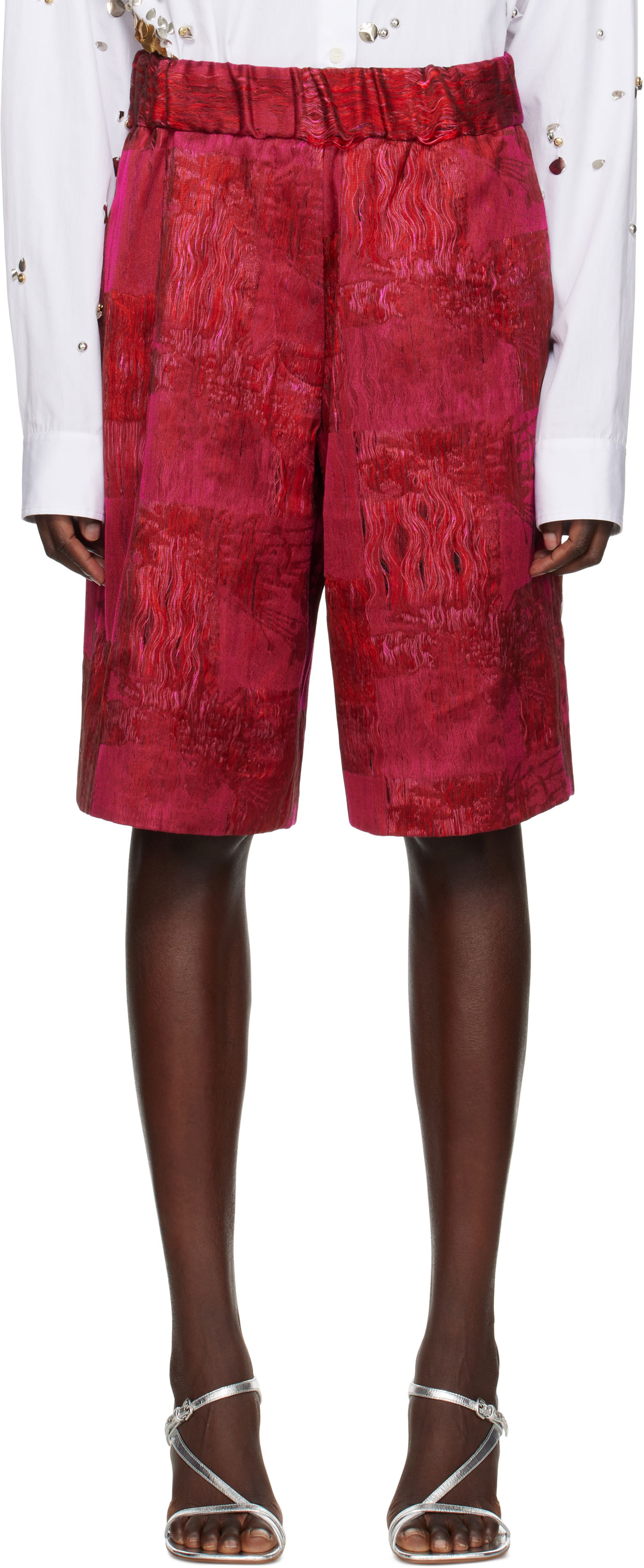 Šortky Dries Van Noten Dries Van Noten Jacquard Shorts Červená | 251-010912-1544, 0