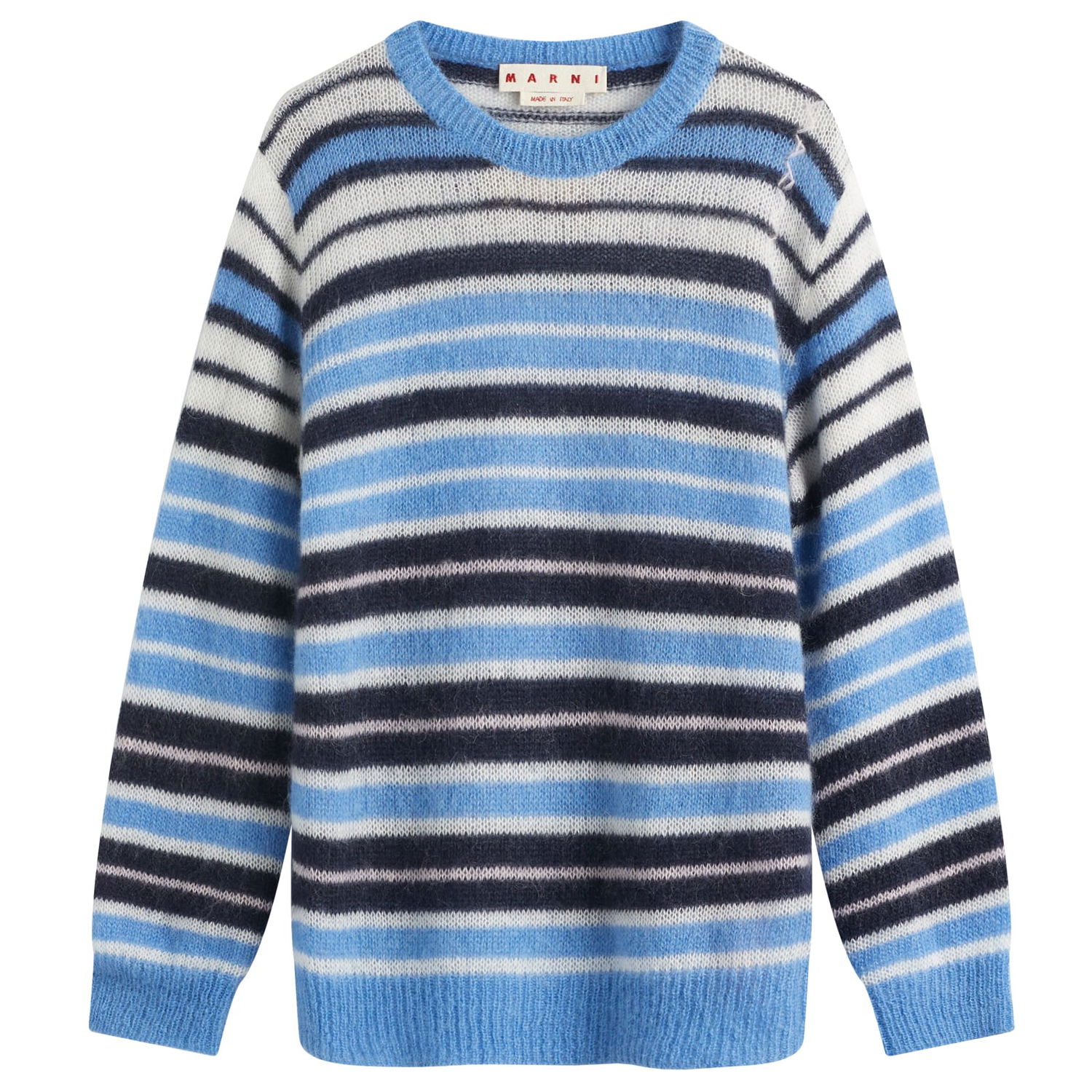 Sveter Marni Marni Men's Striped Mohair Crew Knit Modrá | GCMG0435Q0-UFU178-STB26, 0