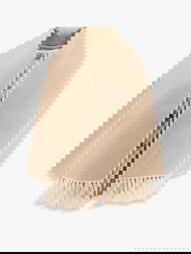Kabáty TOTEME Beige Wool Blend Fringed Shawl Collar Coat by Toteme Béžová | 222117201867, 5
