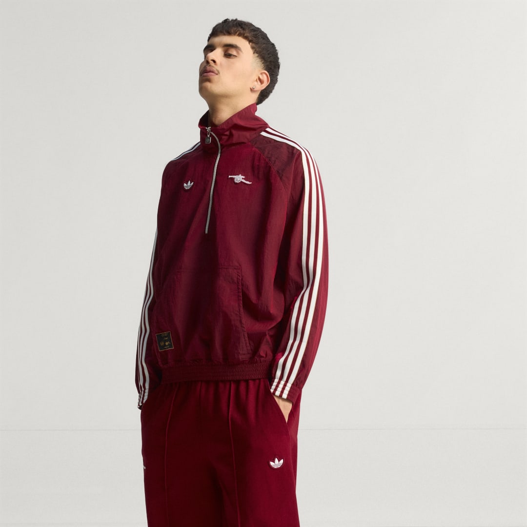 Vetrovka adidas Performance Arsenal Terrace Icons Half-Zip Jacket Vínová | JM9399, 0