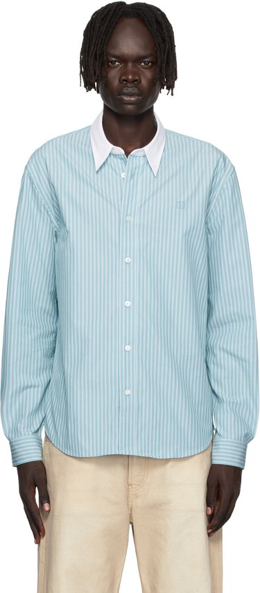 Košeľa Acne Studios Acne Studios Striped Button-Up Shirt Tyrkysová | CB0114-, 0
