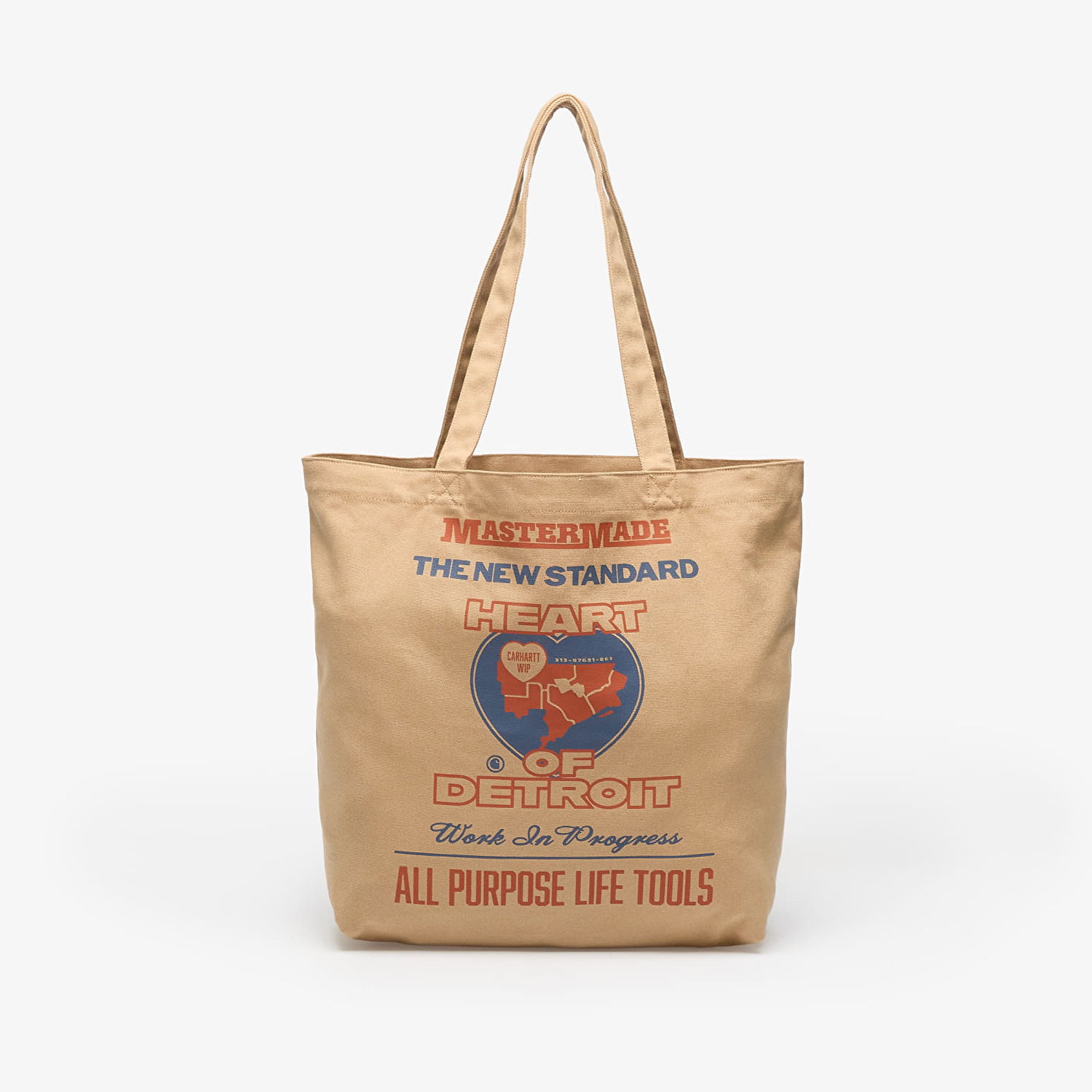 Tote bag Carhartt WIP Work In Progress Heart of Detroit Canvas Graphic Tote Arcan Print Béžová | I033975.34GXX, 0