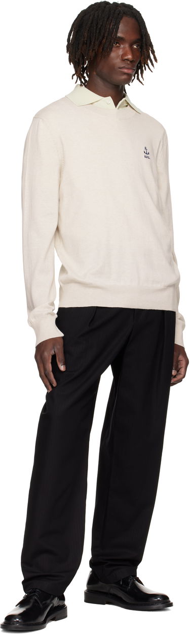 Sveter A.P.C. A.P.C. Gabin Anchor Logo Knit Sweater Béžová | COGDK-H23412, 3