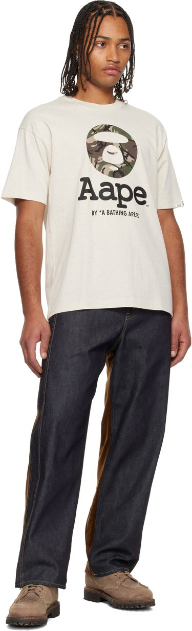 Tričko AAPE by A Bathing Ape Moonface Camo T-shirt Béžová | AAPTEM1640XANBG2, 3