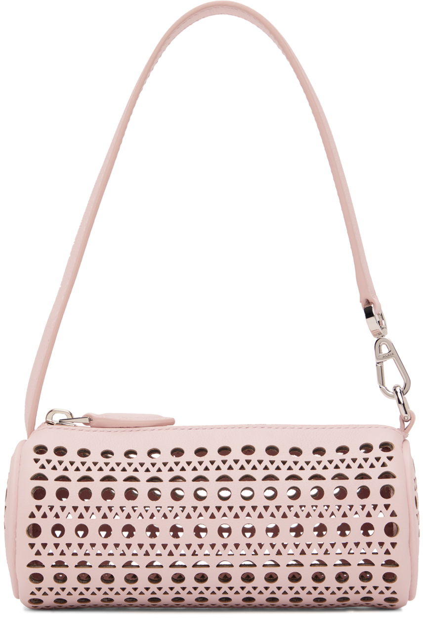 Mini Tube Perforated Leather Shoulder Bag