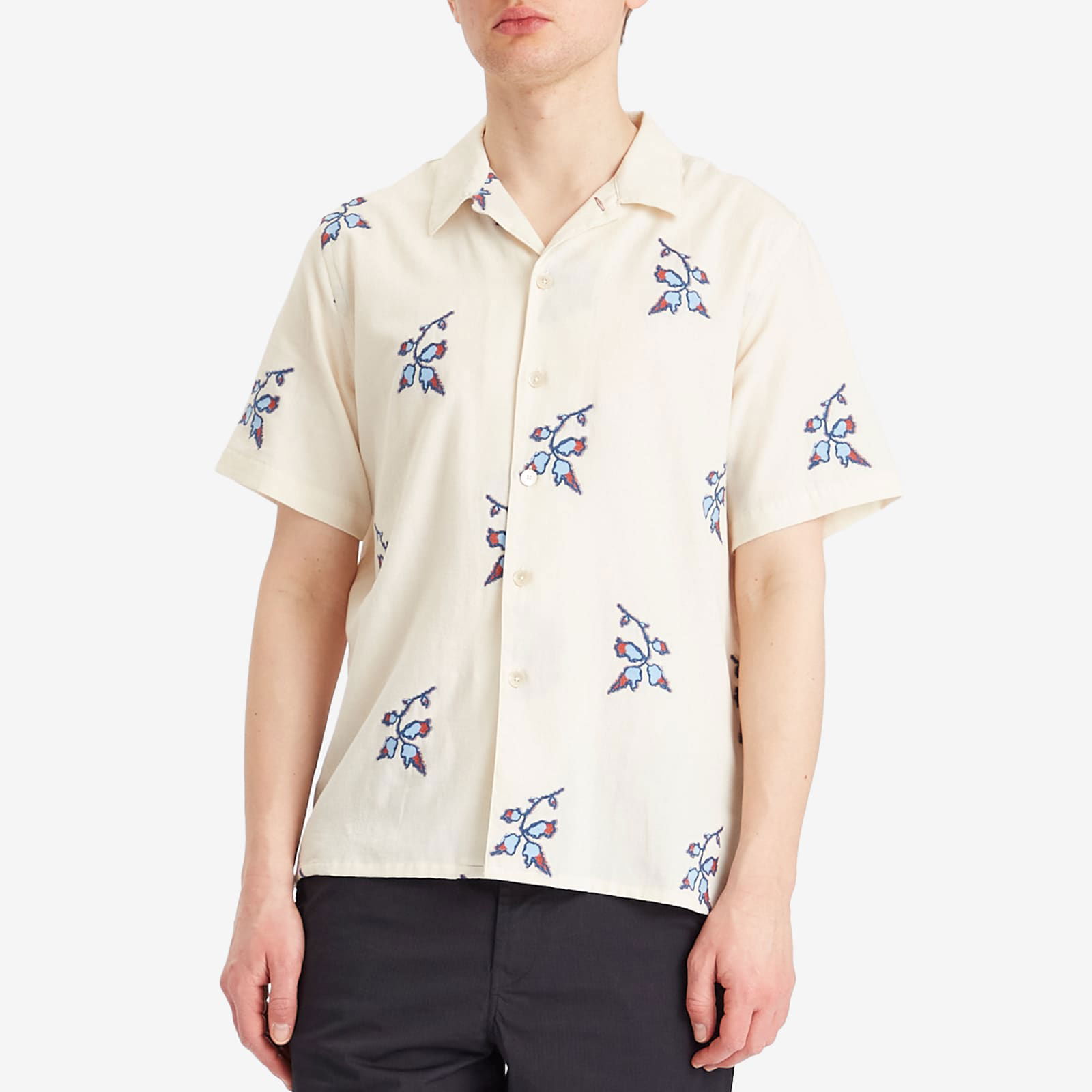 Paul Smith Flower Embroidered Vacation Shirt, Size Large