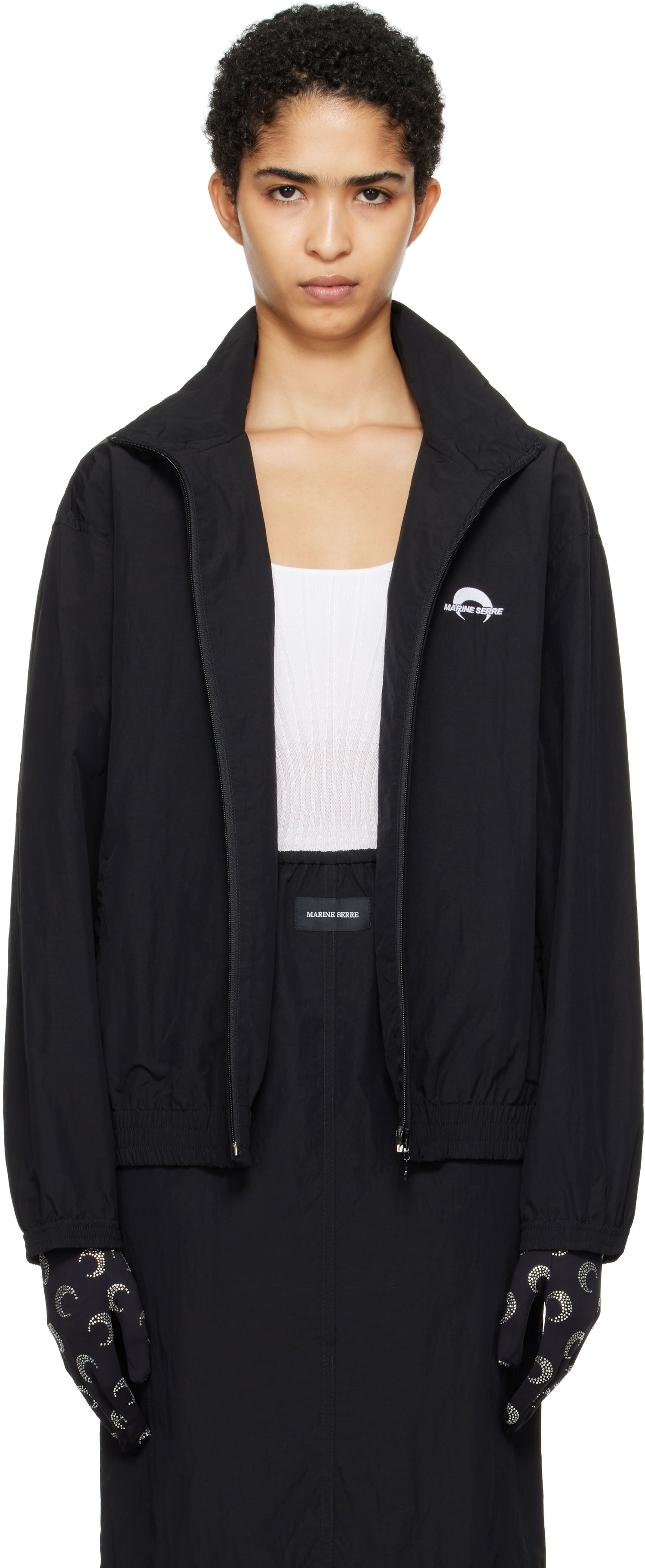 Vetrovka Marine Serre 'MS Sport' Nylon Track Jacket Čierna | UJA053A, 0