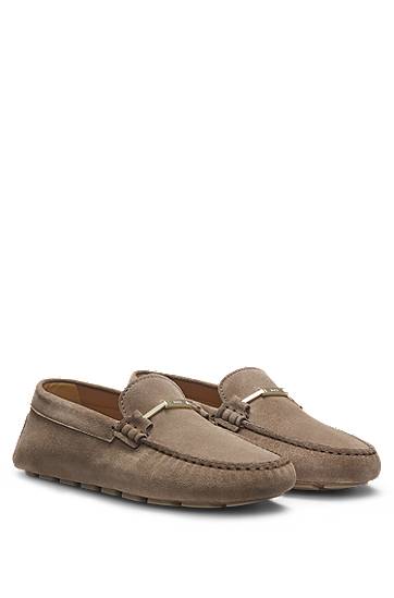 Oblečenie a doplnky BOSS Suede Moccasins with Driver Outsole Béžová | 50548657