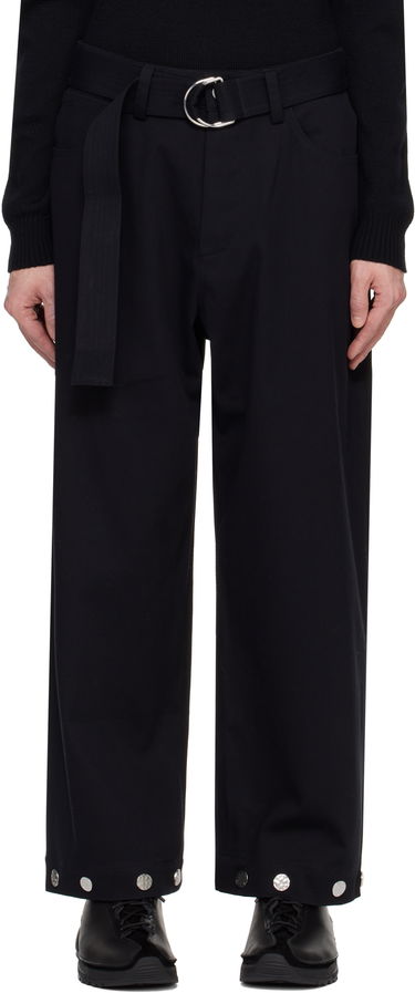 Nohavice Nanushka Nanushka Dallin Wide-Leg Trousers with D-Ring Belt Čierna | NM24FWPA03758, 0