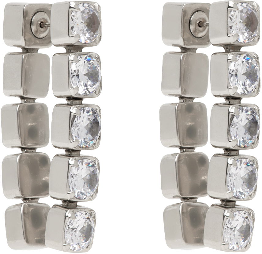 Náušnice Jil Sander Crystal Earrings "Silver" Metalická | J11VG0068_P6734, 1