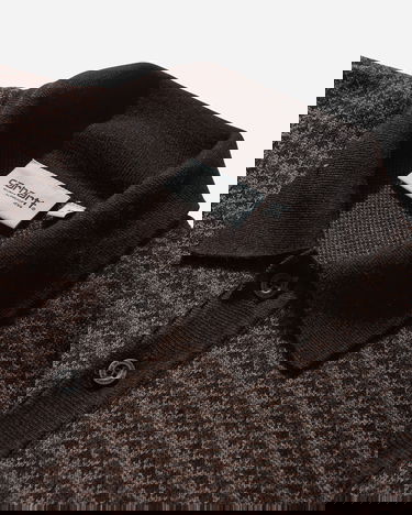 Polo tričko Carhartt WIP Lowis Longsleeve Polo Houndstooth Hnedá | I035395 35MXX, 4