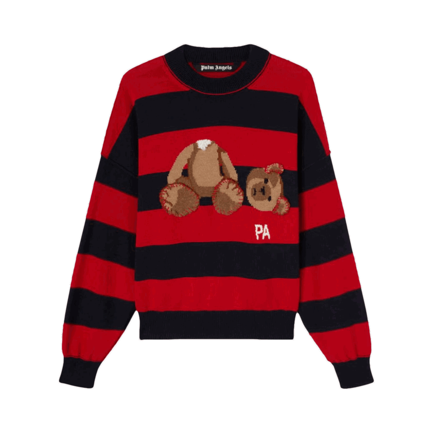 Sveter Palm Angels Bear Striped Sweater Červená | PMHE007S22KNI0014660, 0