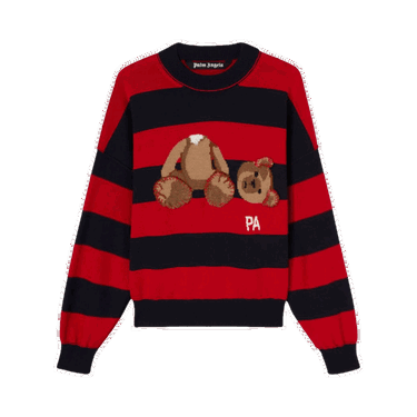 Sveter Palm Angels Bear Striped Sweater Červená | PMHE007S22KNI0014660, 0