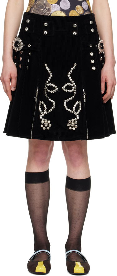 Sukňa Chopova Lowena Chopova Lowena Corduroy Miniskirt with Metal Accents Čierna | 3246, 0