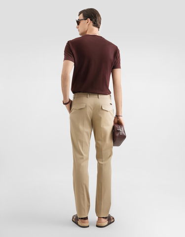 Tričko Dolce & Gabbana Cotton T-shirt with Crest Embroidery and Pocket Hnedá | G8RA2ZG7PZEM5039, 2