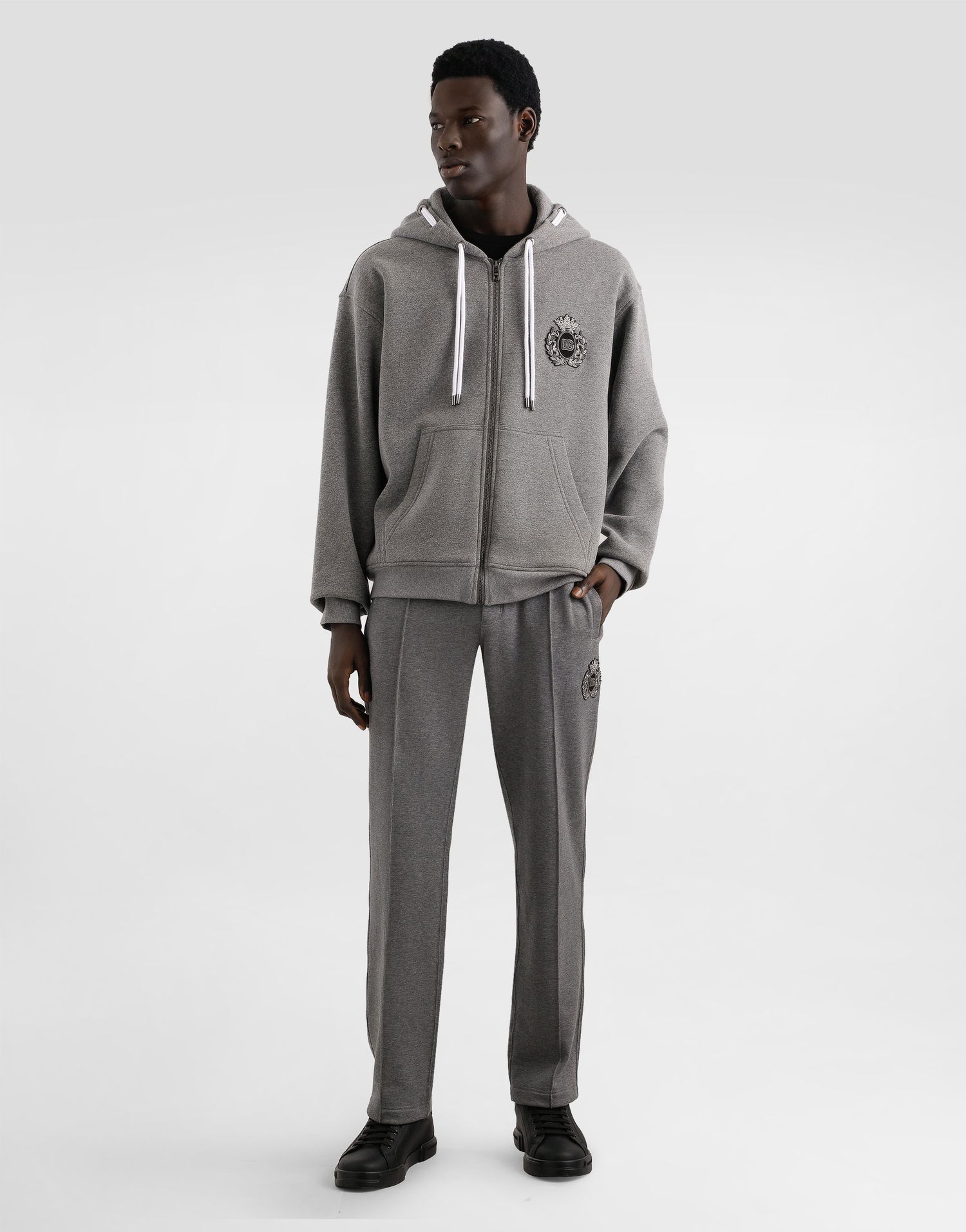Tepláky Dolce & Gabbana Dolce & Gabbana Jersey Joggers With Patch Šedá | GP0M5ZG7PJ7S8291, 1
