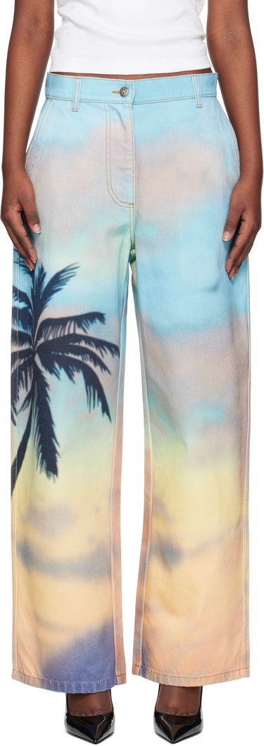 Džínsy Palm Angels Palm Angels Sunrise Palm Baggy Jeans Rôznofarebný | PWYB040S25DEN0018410, 0