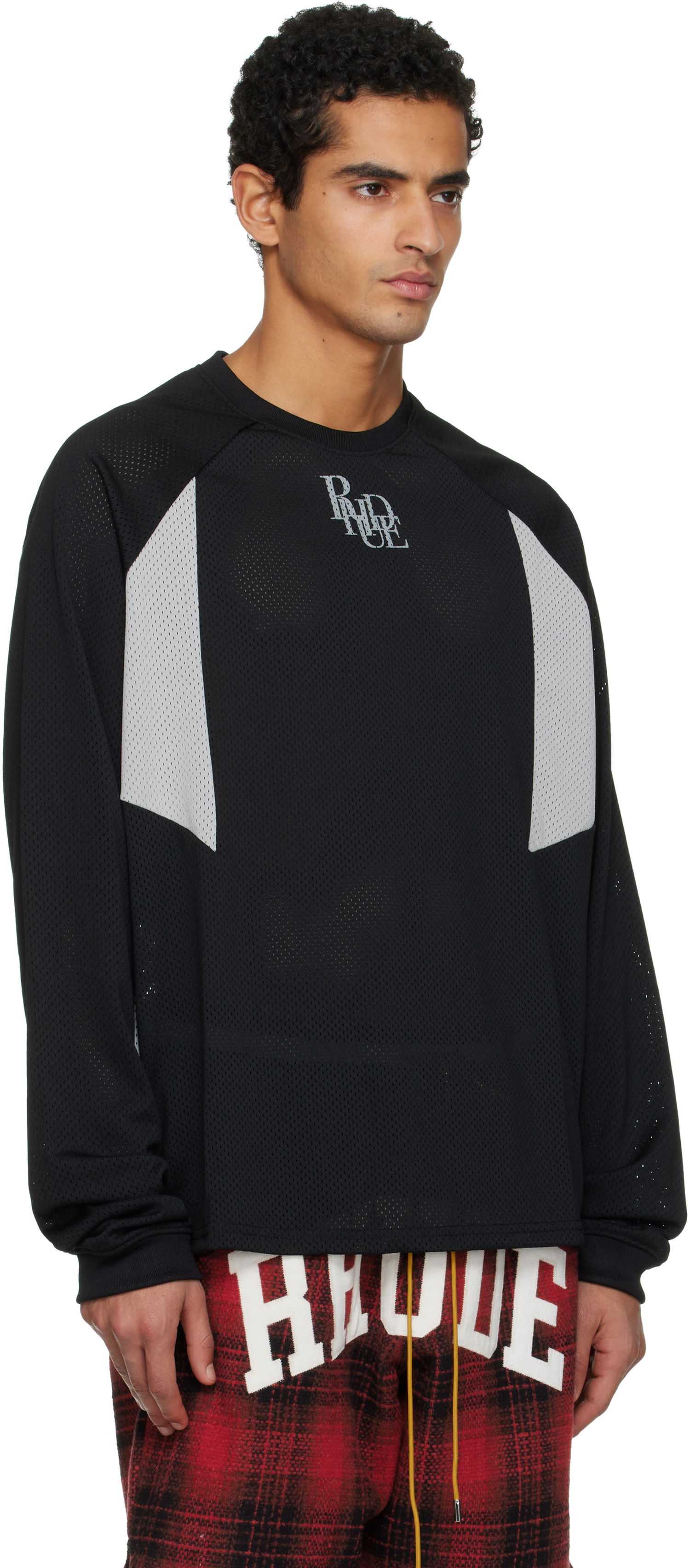 Tričko Rhude Mesh Moto LS T-shirt Čierna | RHPF25SR03012, 1