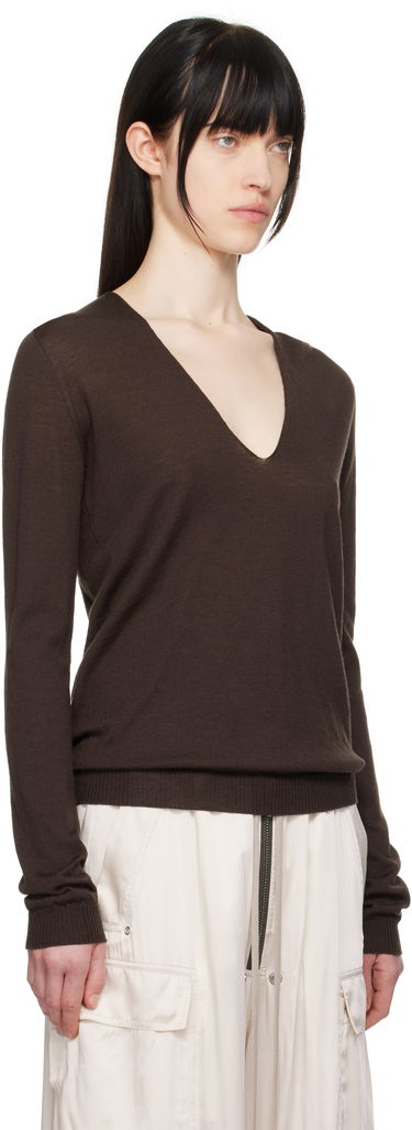 Sveter Rick Owens Rick Owens Hollywood V-Neck Sweater Čierna | RP01E7623 M, 4