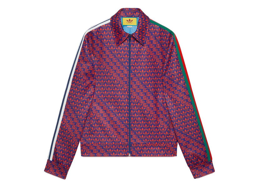 Bunda Gucci adidas x Double G and Trefoil Print Jacket Blue/Red Fialová | 692112 XJEKV 4711