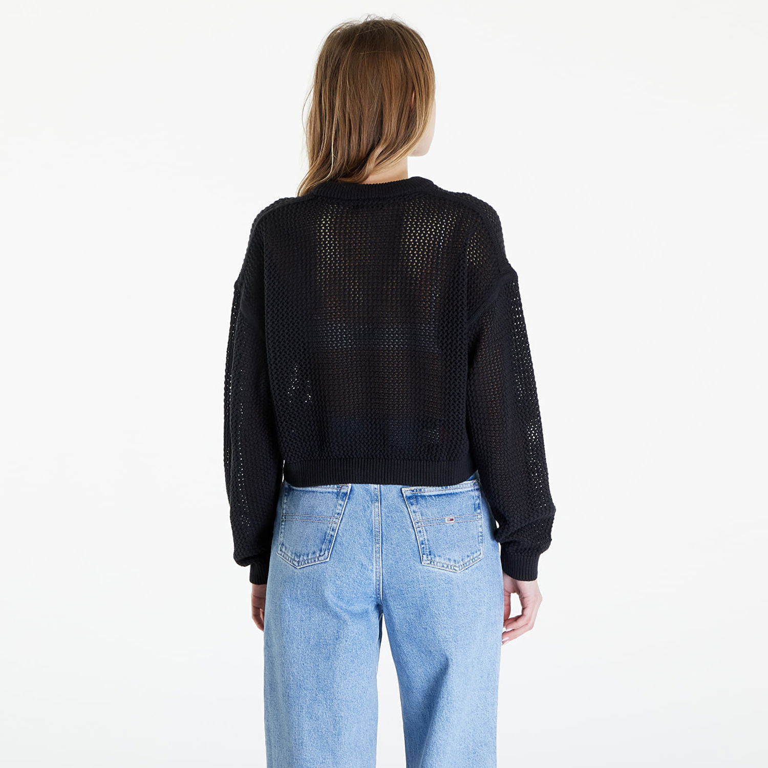 Sveter Tommy Hilfiger Open Stitch Flag Sweater Black Čierna | DW0DW17755 BDS, 1
