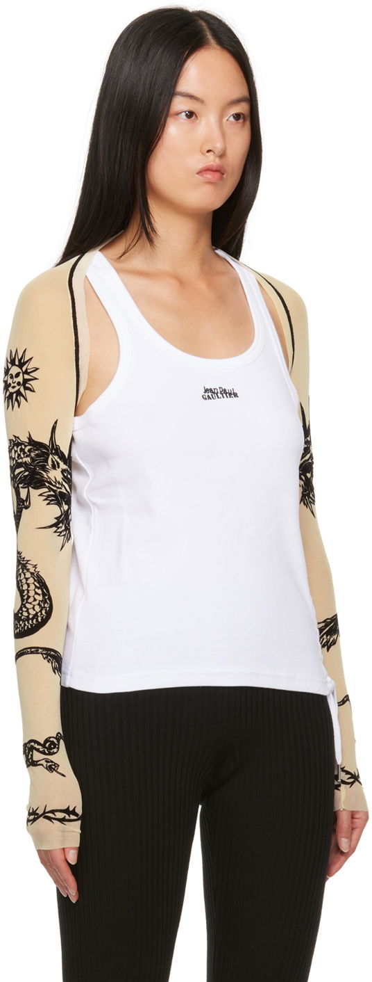 Tričko Jean Paul Gaultier Off-White 'Safe Sex' Cardigan Béžová | 23/15-F-TO120I-T001-63, 1