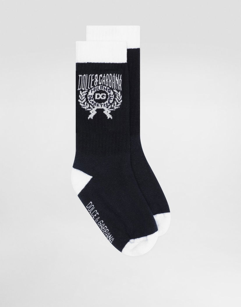 Ponožky Dolce & Gabbana Dolce & Gabbana Cotton Socks With DG Logo Navy | LBKAG7JBCH7B0789