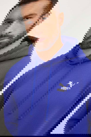 Mikina Puma Classics Hoodie with Hood and Print Modrá | 535596, 3