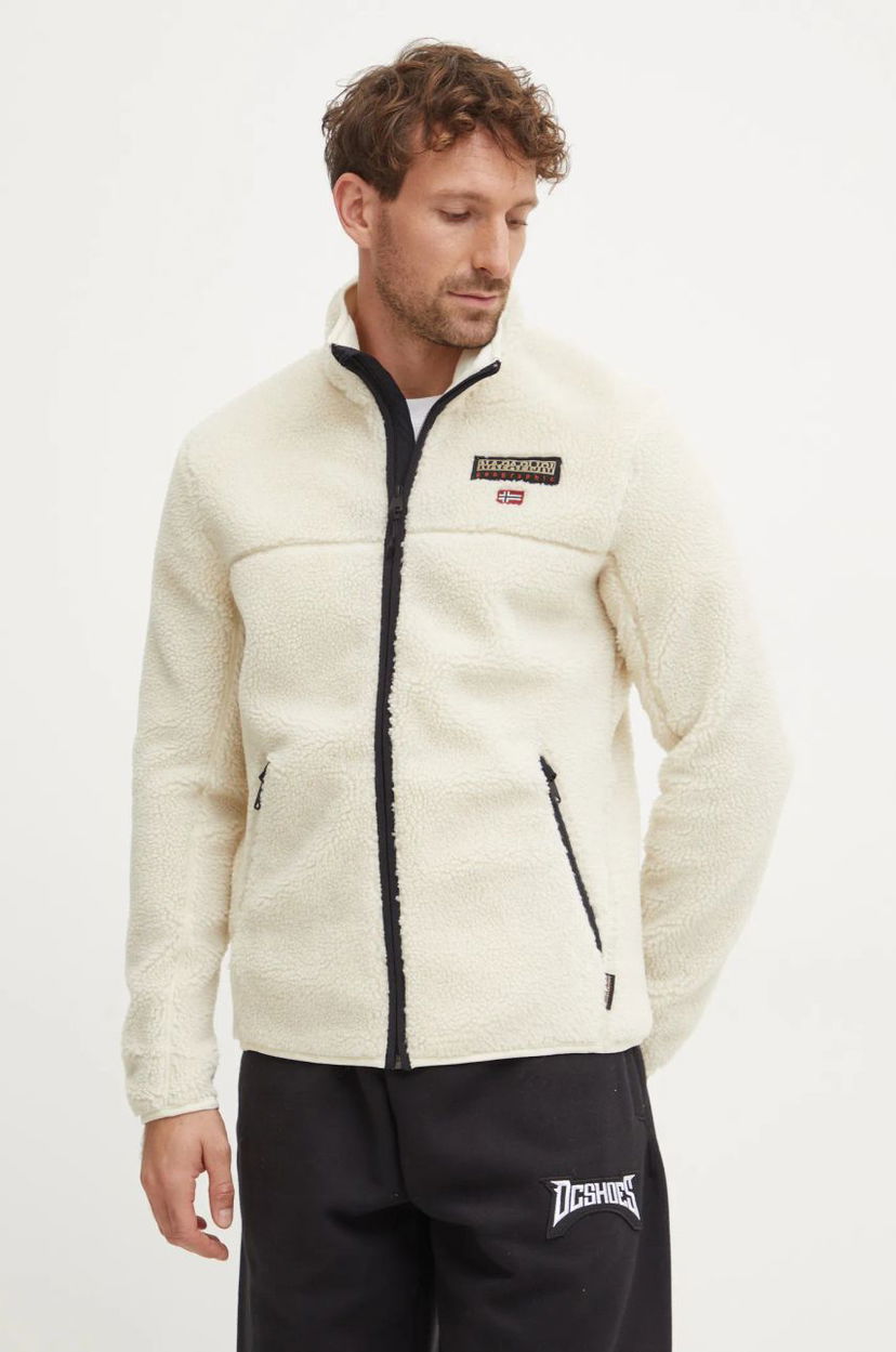 Mikina Napapijri Sherpa Fleece Full Zip Jacket Biela | NP0A4IA9N1J1