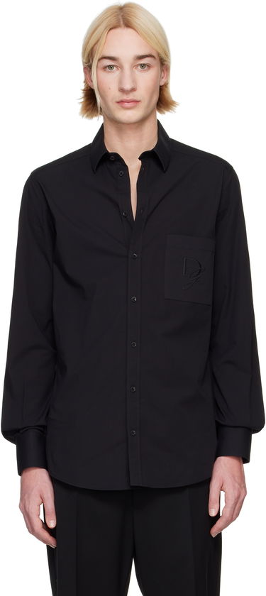 Košeľa Dolce & Gabbana Dolce&Gabbana Shirt With Logo Patch Čierna | G5ML0ZFU5EW, 0