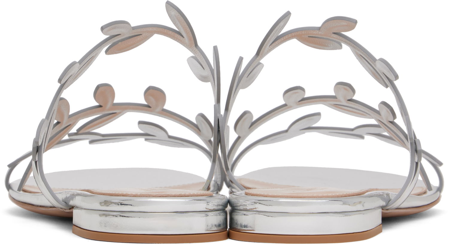 Tenisky a topánky Gianvito Rossi Flavia 05 Leaf Detail Slide Sandals Metalická | G15680-05RIC-MET, 1