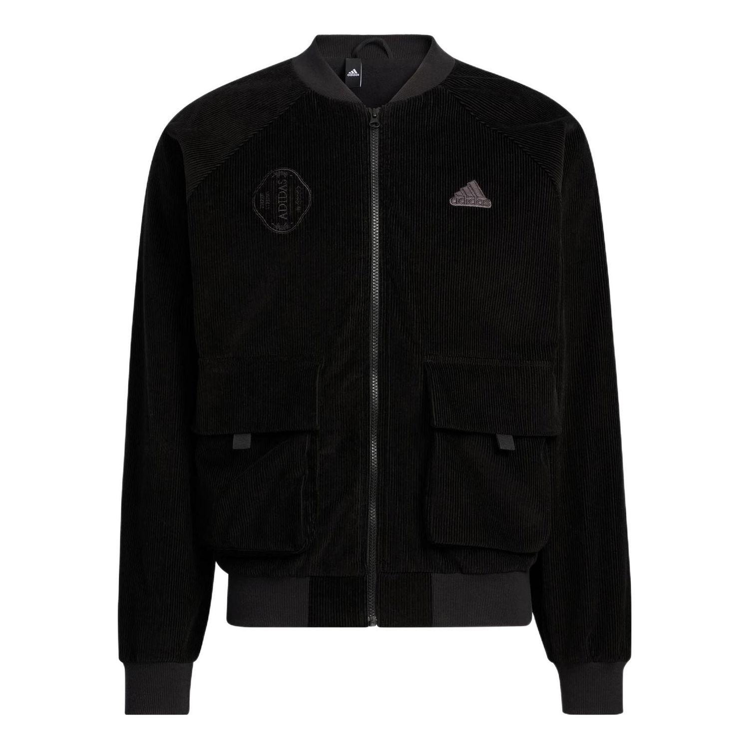 Bomber bunda adidas Originals Corduroy Woven Jacket Čierna | HR4445, 0