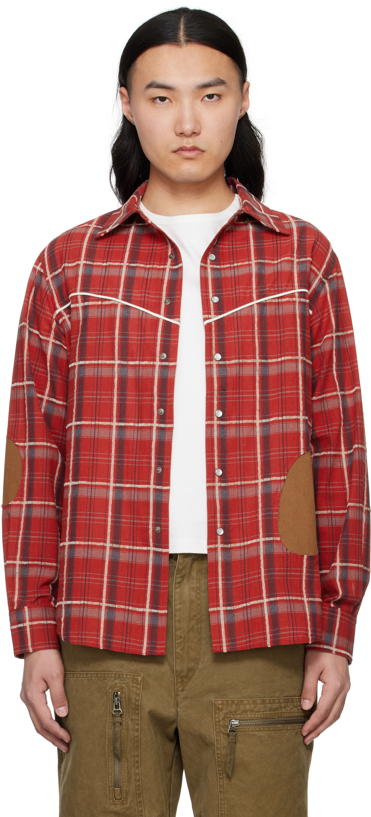 Košeľa Andersson Bell Andersson Bell Noah Patch Check Shirt Červená | atb1238m, 0
