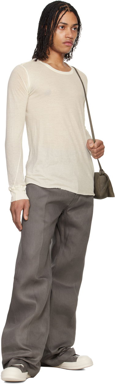 Tričko Rick Owens Rick Owens Hollywood Basic Long Sleeve T-Shirt Béžová | RU01E5252 UC, 4