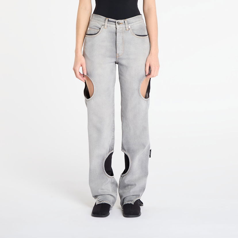 Džínsy Off-White Meteor Cut-Out Straight-Leg Denim Pants Šedá | OWYA06AF25DEN0011200