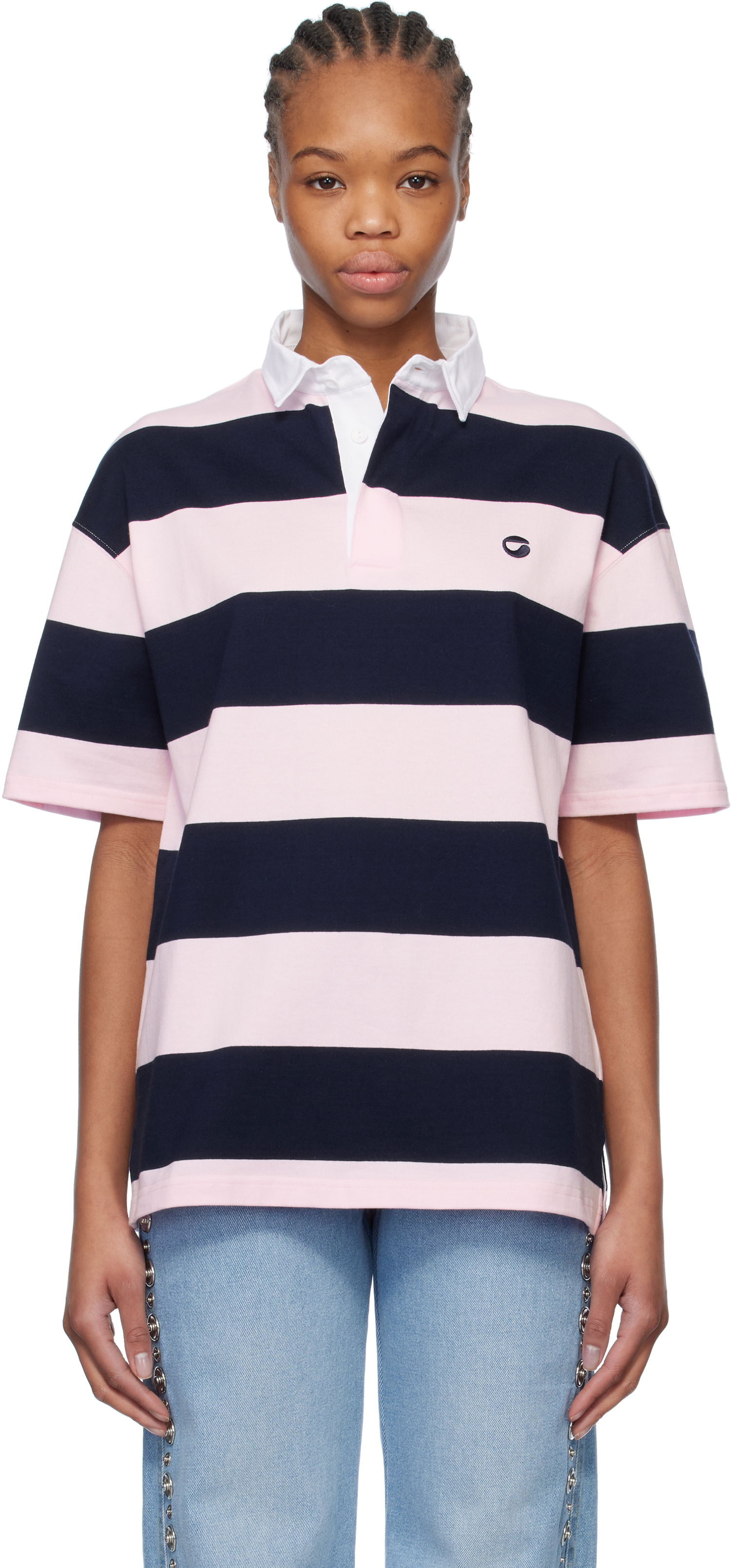 Polo tričko Coperni Coperni Striped Rugby Polo Ružová | COPJS117F5026, 0