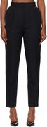 High-Waisted Grain de Poudre Trousers