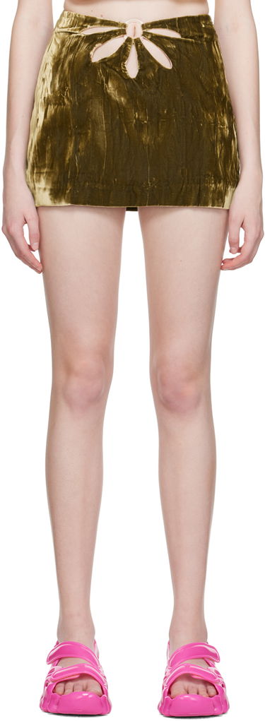 Sukňa Collina Strada Collina Strada Flower Cutout Velvet Miniskirt Zelené | XX7117 CRUSHED VELVET, 0