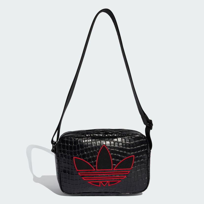Taška cez rameno adidas Performance Croco Mini Airliner Bag Čierna | KE0685