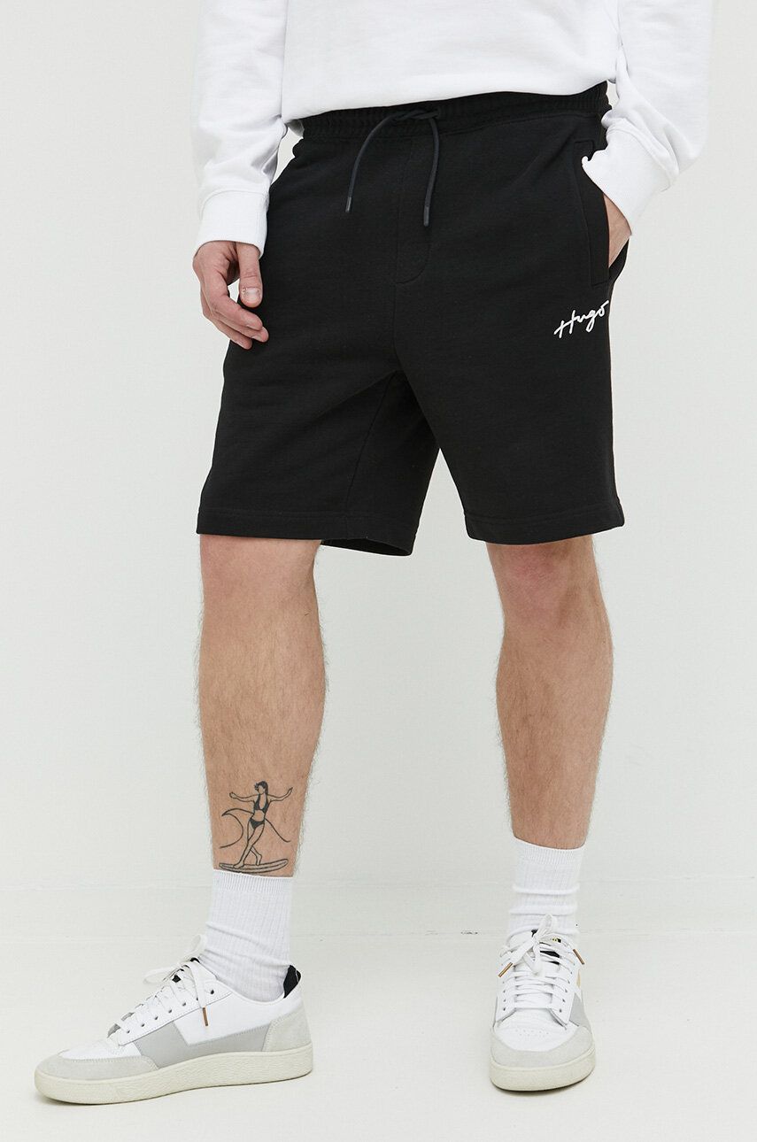Šortky BOSS Cotton Terry Handwritten Logo Shorts Čierna | 50486438, 0