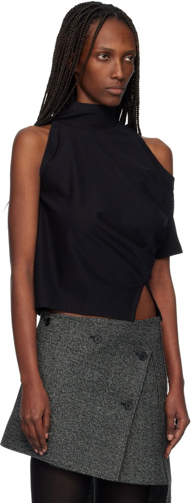 Tričko Courrèges Courrèges Twisted Jersey T-shirt Čierna | 425JTS231JS0233, 1