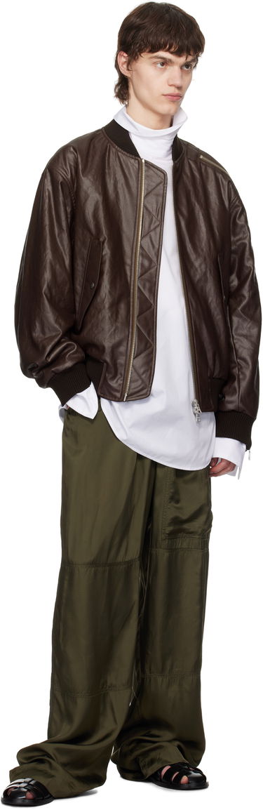 Bomber bunda Dries Van Noten Dries Van Noten Faux-Leather Bomber Jacket Hnedá | 251-020515-1502, 3